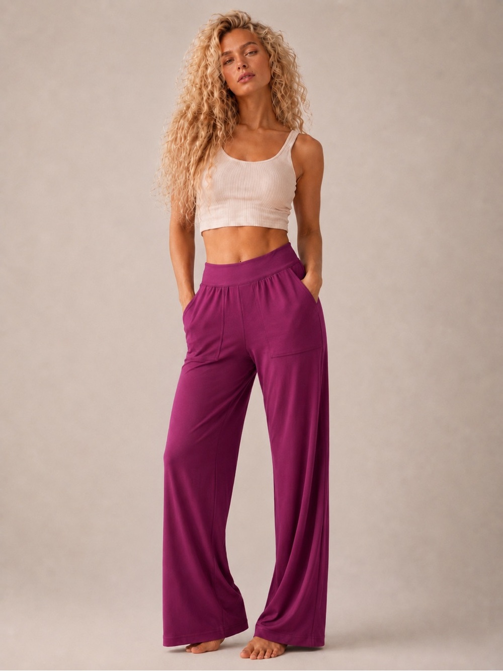Mondetta Ultra-Soft Heavyweight WideLeg Lounge Pants Raspberry Coulis Pink - NWT
